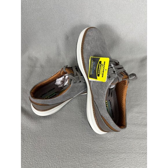 Skechers Mens Relaxed Fit Moreno-Ederson Oxford Lace-Up Shoes Size 7 Taupe NWOB